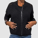 Évarine | Women's Hollow-Knit Zip-Up Cardigan — view 1