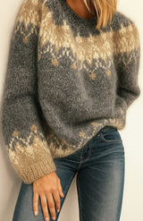 Nola | Women's Patterned Crew Neck Knitted Jumper — view 2
