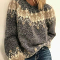 Nola | Women's Patterned Crew Neck Knitted Jumper — view 1