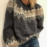 Nola | Women's Patterned Crew Neck Knitted Jumper — view 3