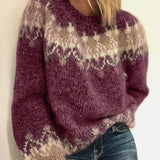 Nola | Women's Patterned Crew Neck Knitted Jumper — view 4