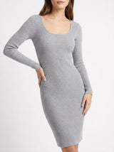 Tamsin | Women's Ribbed Knit Scoop Neck Midi Dress — view 5