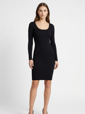 Tamsin | Women's Ribbed Knit Scoop Neck Midi Dress — view 1