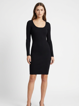 Tamsin | Women's Ribbed Knit Scoop Neck Midi Dress — view 1
