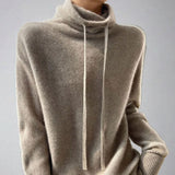Florence | Women's Slouchy Drawstring Turtleneck Knit Jumper | Winter — view 1