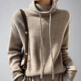 Florence | Women's Slouchy Drawstring Turtleneck Knit Jumper | Winter — view 3