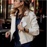 Darcy | Women's Cropped Double-Breasted Trench Coat — view 3