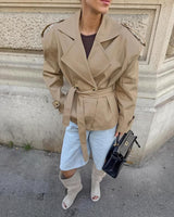 Esméline | Women's Belted Double-Breasted Trench Coat — view 3
