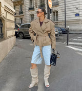 Esméline | Women's Belted Double-Breasted Trench Coat — view 6