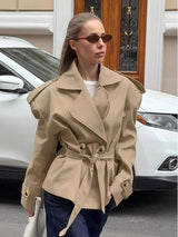 Esméline | Women's Belted Double-Breasted Trench Coat — view 9