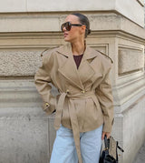 Esméline | Women's Belted Double-Breasted Trench Coat — view 1