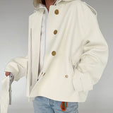 Tamsin | Women's Belted Peplum Trench Coat — view 2