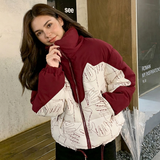 Marlowe | Women's Two-Tone Puffer Jacket with Stand Collar — view 1