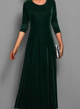 Seraphine | Women's Velvet Long Sleeve A-Line Maxi Dress — view 1