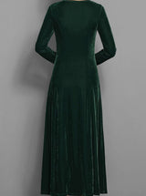 Seraphine | Women's Velvet Long Sleeve A-Line Maxi Dress — view 10