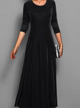Seraphine | Women's Velvet Long Sleeve A-Line Maxi Dress — view 4