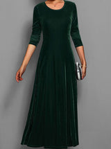 Seraphine | Women's Velvet Long Sleeve A-Line Maxi Dress — view 5