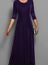 Seraphine | Women's Velvet Long Sleeve A-Line Maxi Dress — view 6