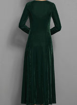 Seraphine | Women's Velvet Long Sleeve A-Line Maxi Dress — view 8