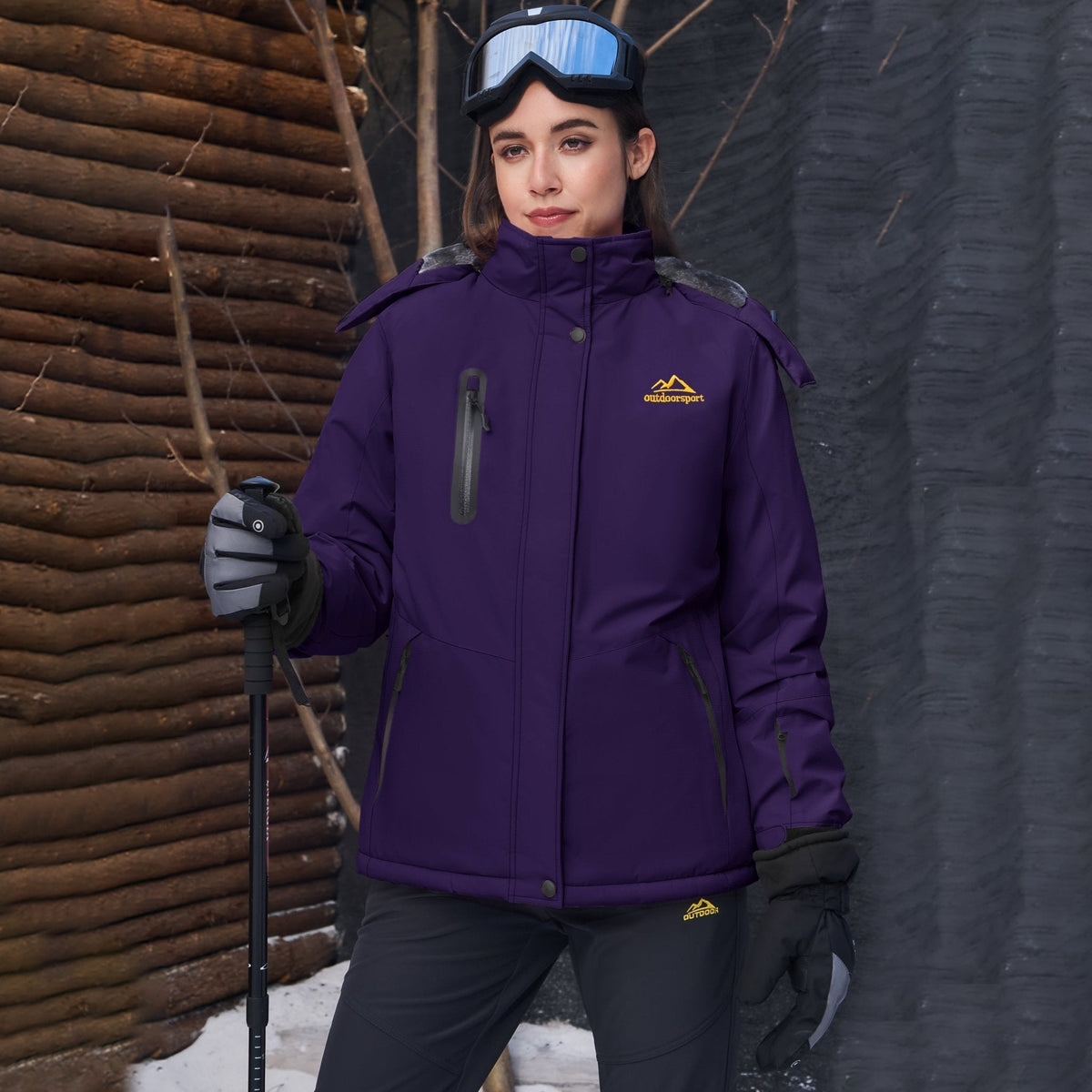 Astrid | Women's Windproof Ski Jacket, Water-Resistant Winter Coat — view 3