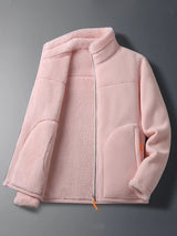 Delyth | Women's Reversible Fluffy Winter Jacket with Stand Collar — view 2