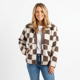 Matilda | Women's Checkerboard Textured Winter Jacket — view 3