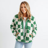 Matilda | Women's Checkerboard Textured Winter Jacket — view 4
