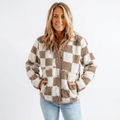 Matilda | Women's Checkerboard Textured Winter Jacket — view 1