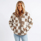 Matilda | Women's Checkerboard Textured Winter Jacket — view 1