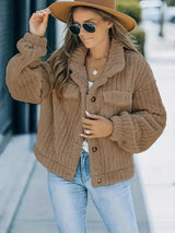 Women's Textured Button-Up Winter Jacket — view 3