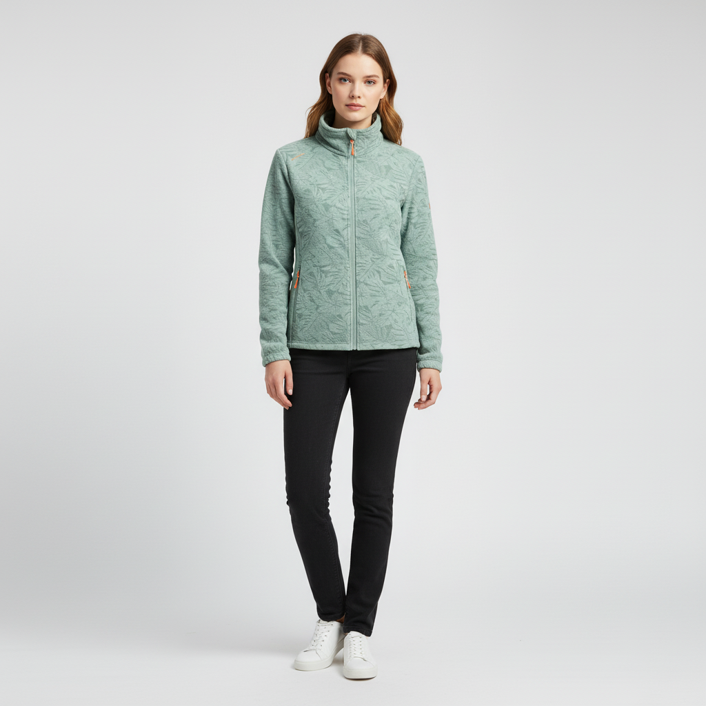 Women's Botanical Print Zip-Up Winter Jacket — view 1