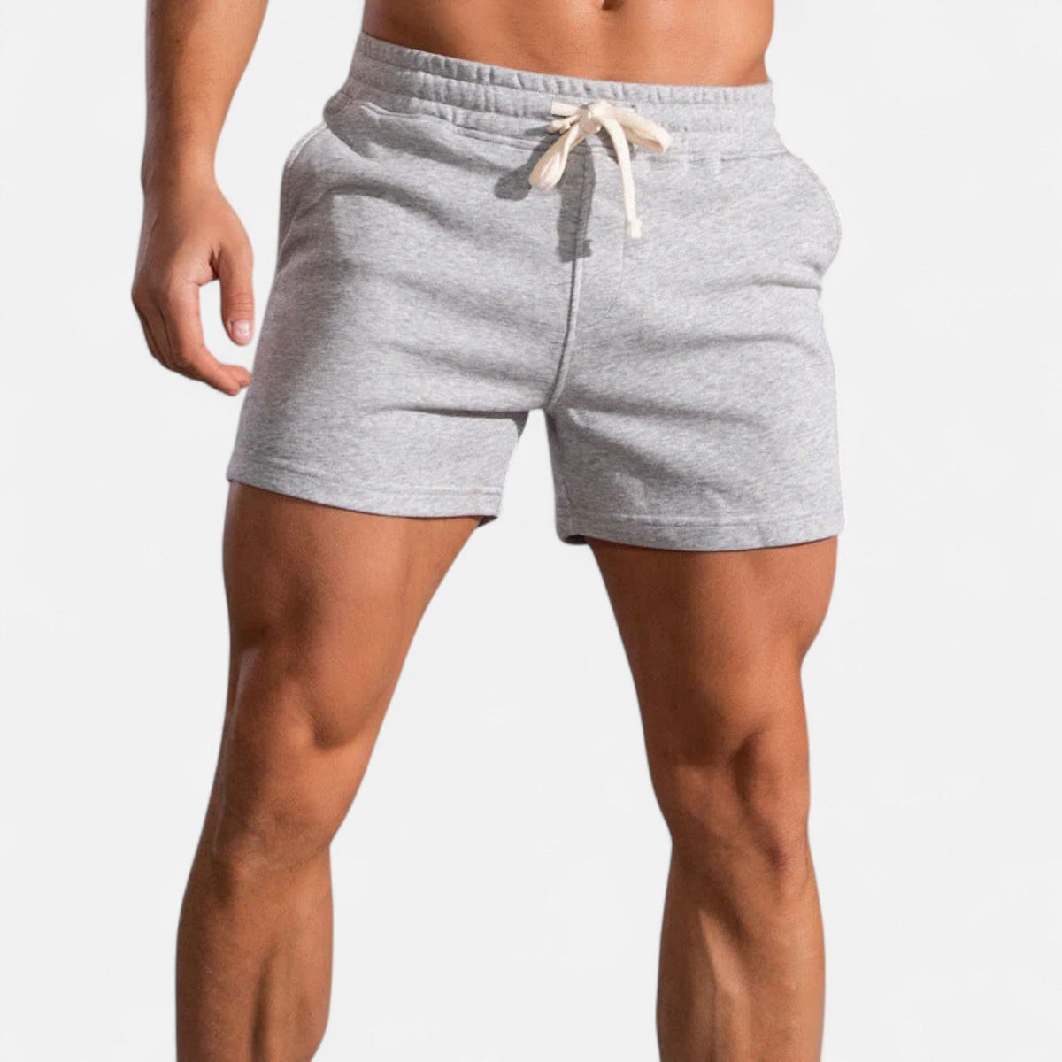 Herrenshorts mit elastischem Bund — Hellgrau