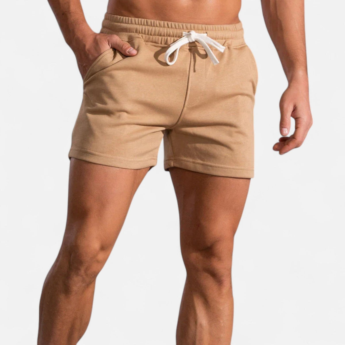 Herrenshorts mit elastischem Bund — Beige