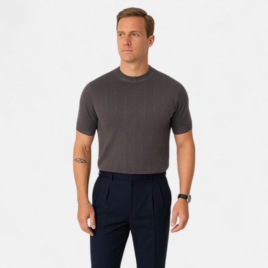 Men's Short Sleeve Summer Polo – Old Money Style — Grey