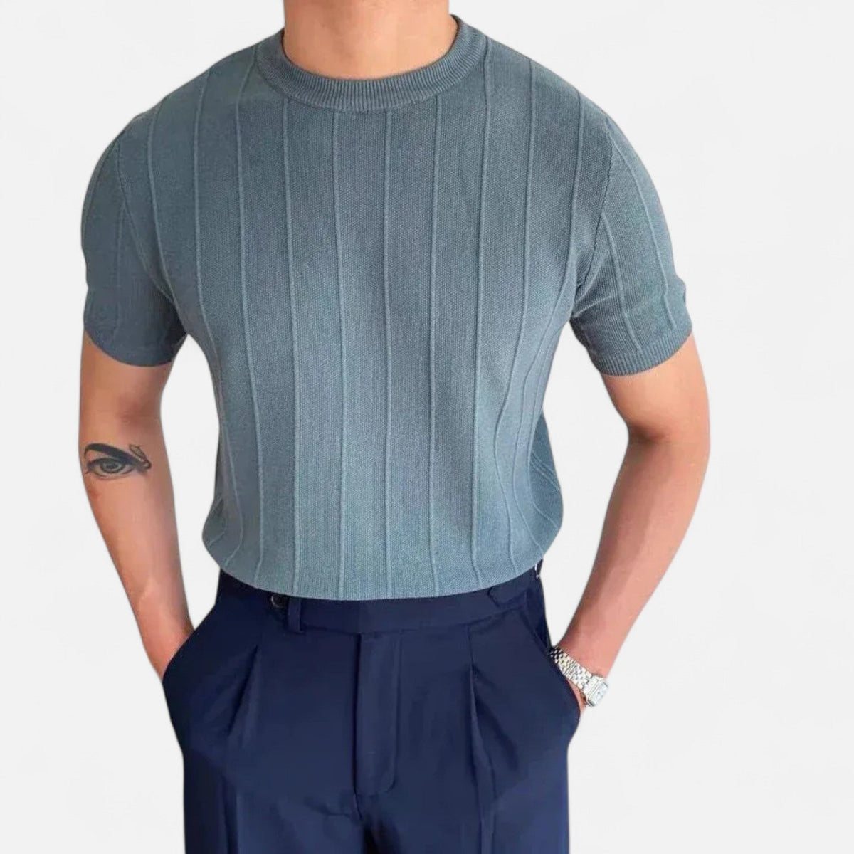Men's Short Sleeve Summer Polo – Old Money Style — Blue
