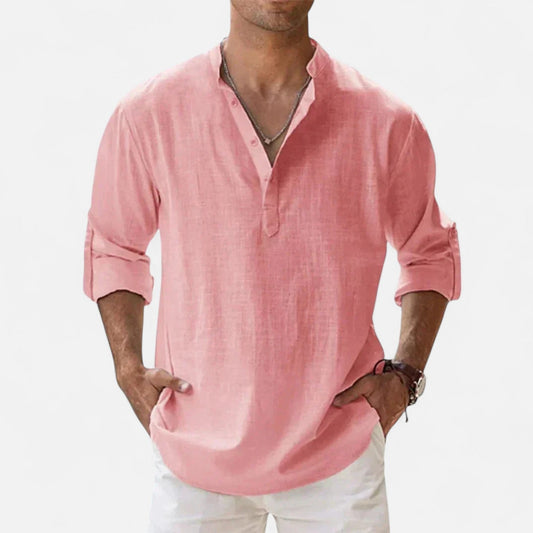 Men's Lightweight Long Sleeve Shirt — Peach