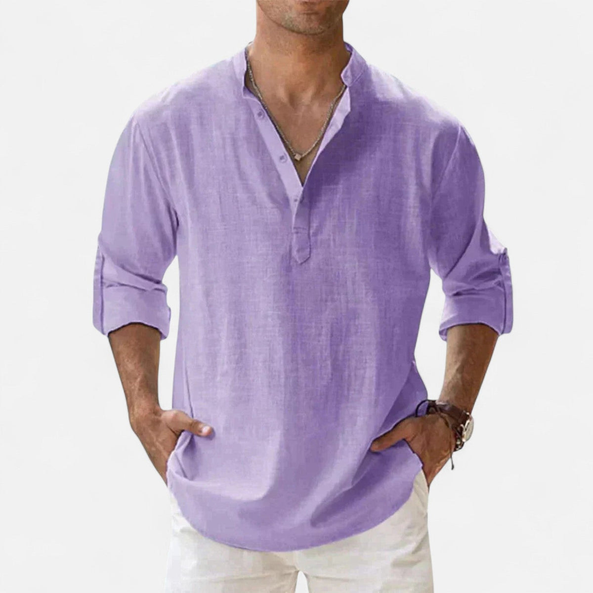 Men's Lightweight Long Sleeve Shirt — Purple