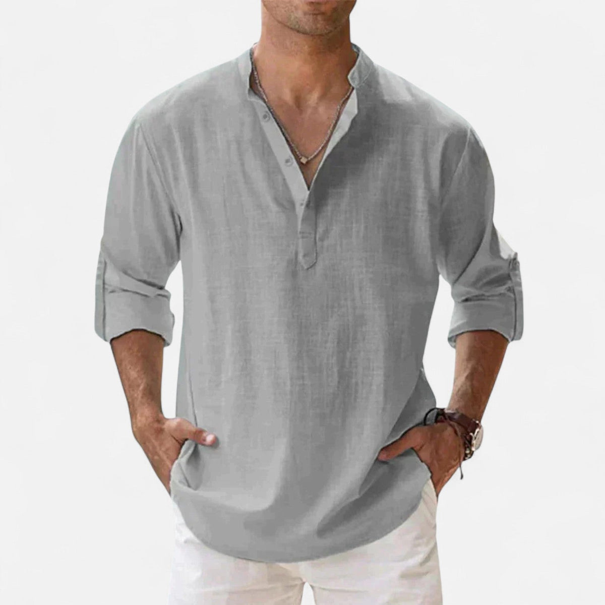 Men's Lightweight Long Sleeve Shirt — Gray