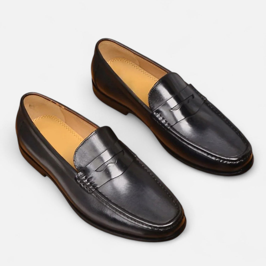 Men's Penny Loafers – Black Elegance Slip-On for Office & Occasions