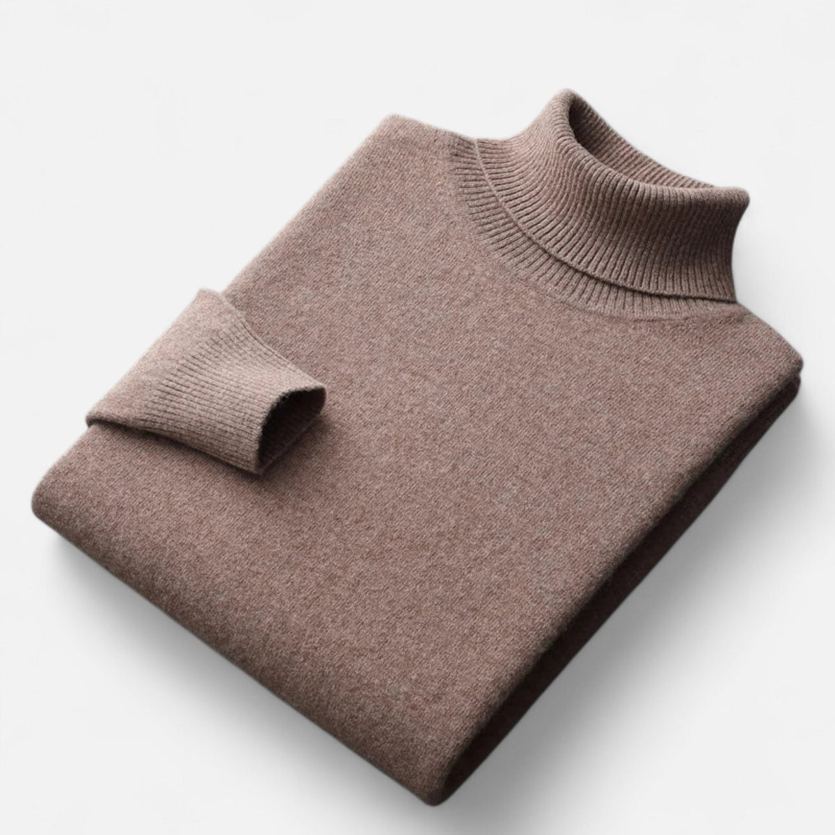 Men's Turtleneck Sweater – Timeless Design, Refined Warmth — Brown