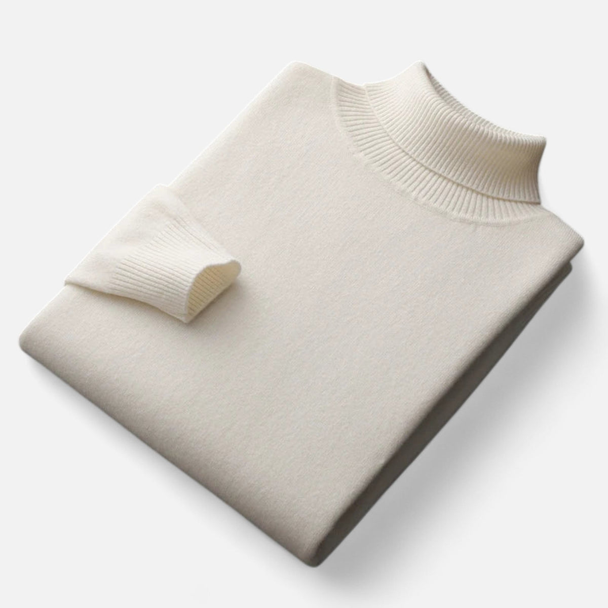 Men's Turtleneck Sweater – Timeless Design, Refined Warmth — Beige