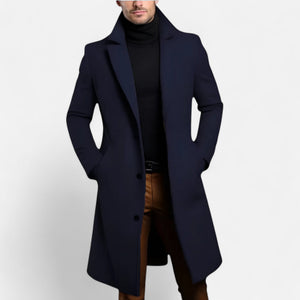 Classic Men's Coat – Heritage Design, Timeless Refinement — Navy Blue