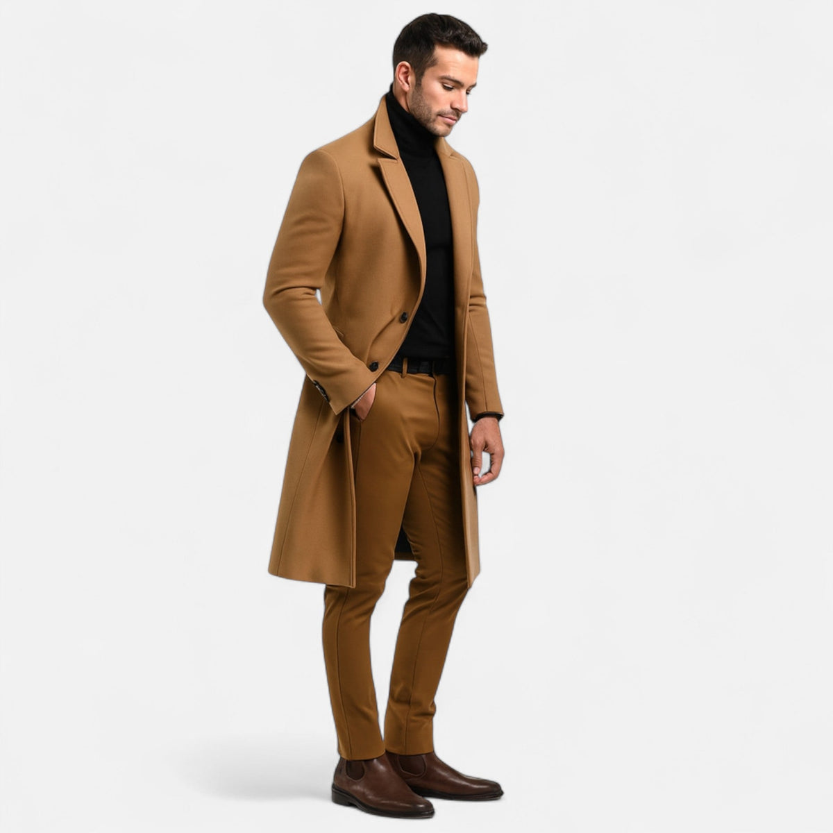 Classic Men's Coat – Heritage Design, Timeless Refinement — Brown