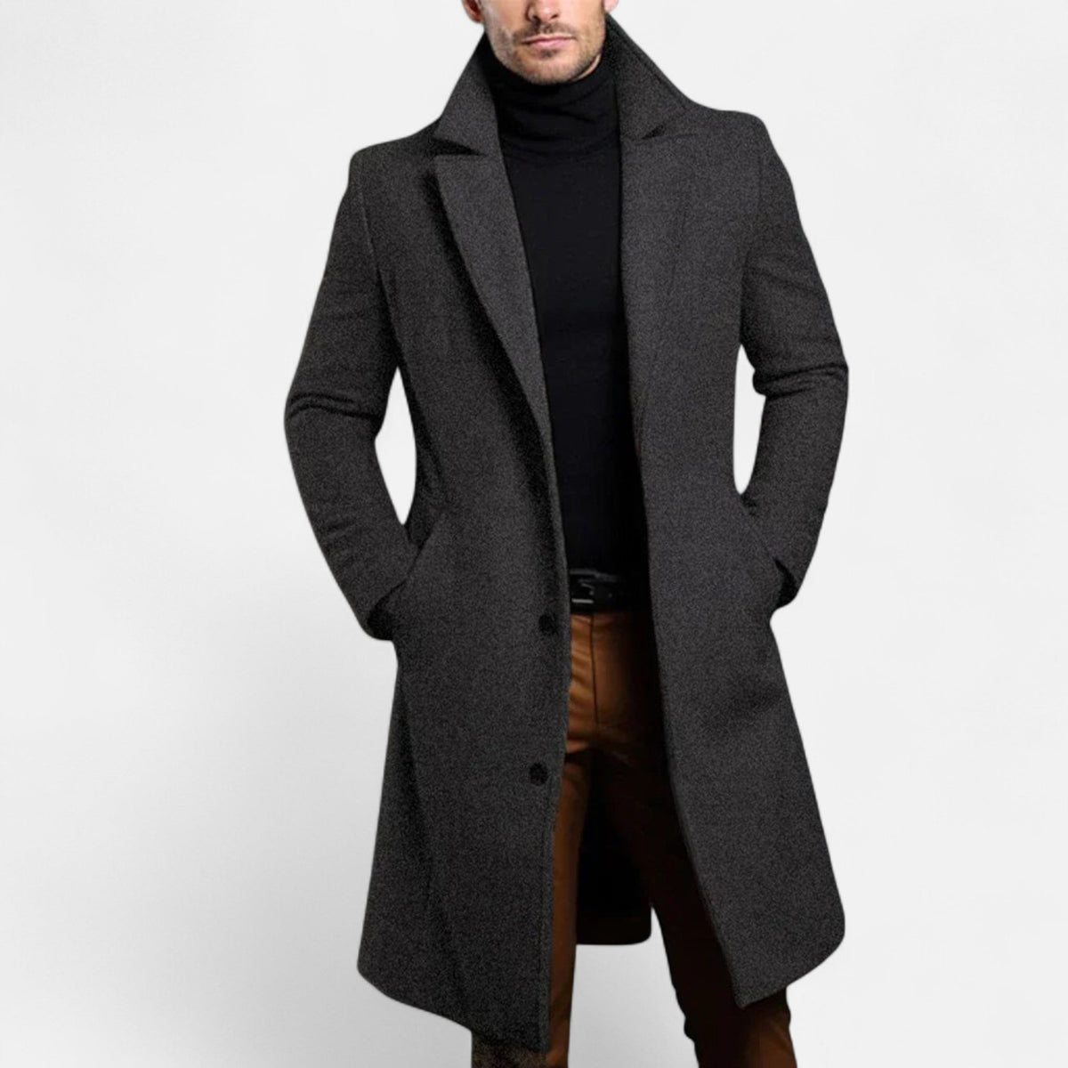 Classic Men's Coat – Heritage Design, Timeless Refinement — Dark Gray