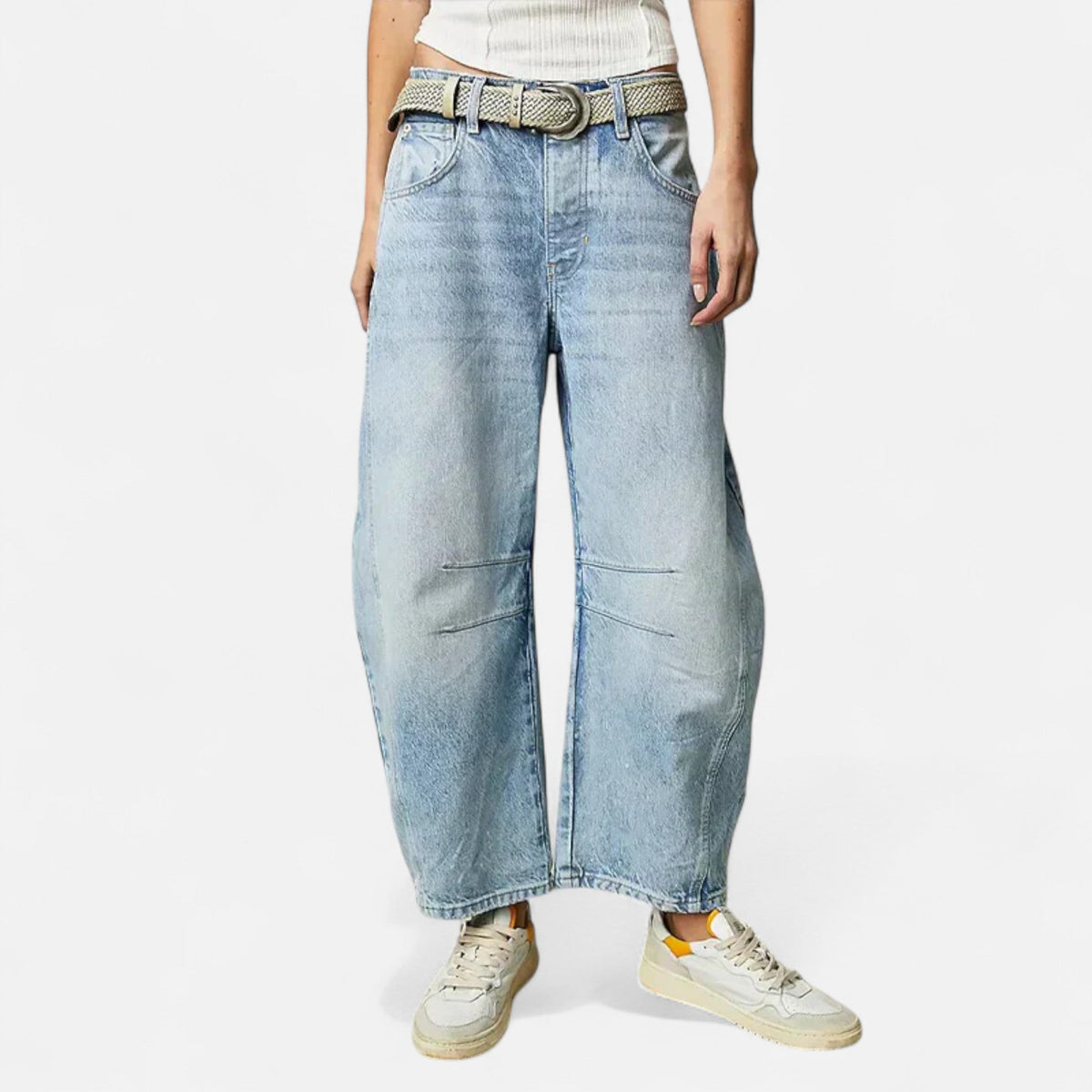 Jean Woman Loose Comfort Wide Cut — Sky Blue