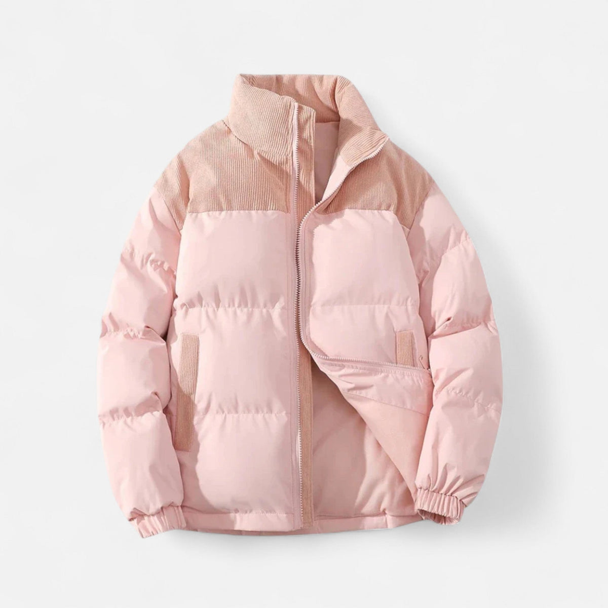 Men's Quilted Insulating Down Jacket Timeless Elegance — Pink