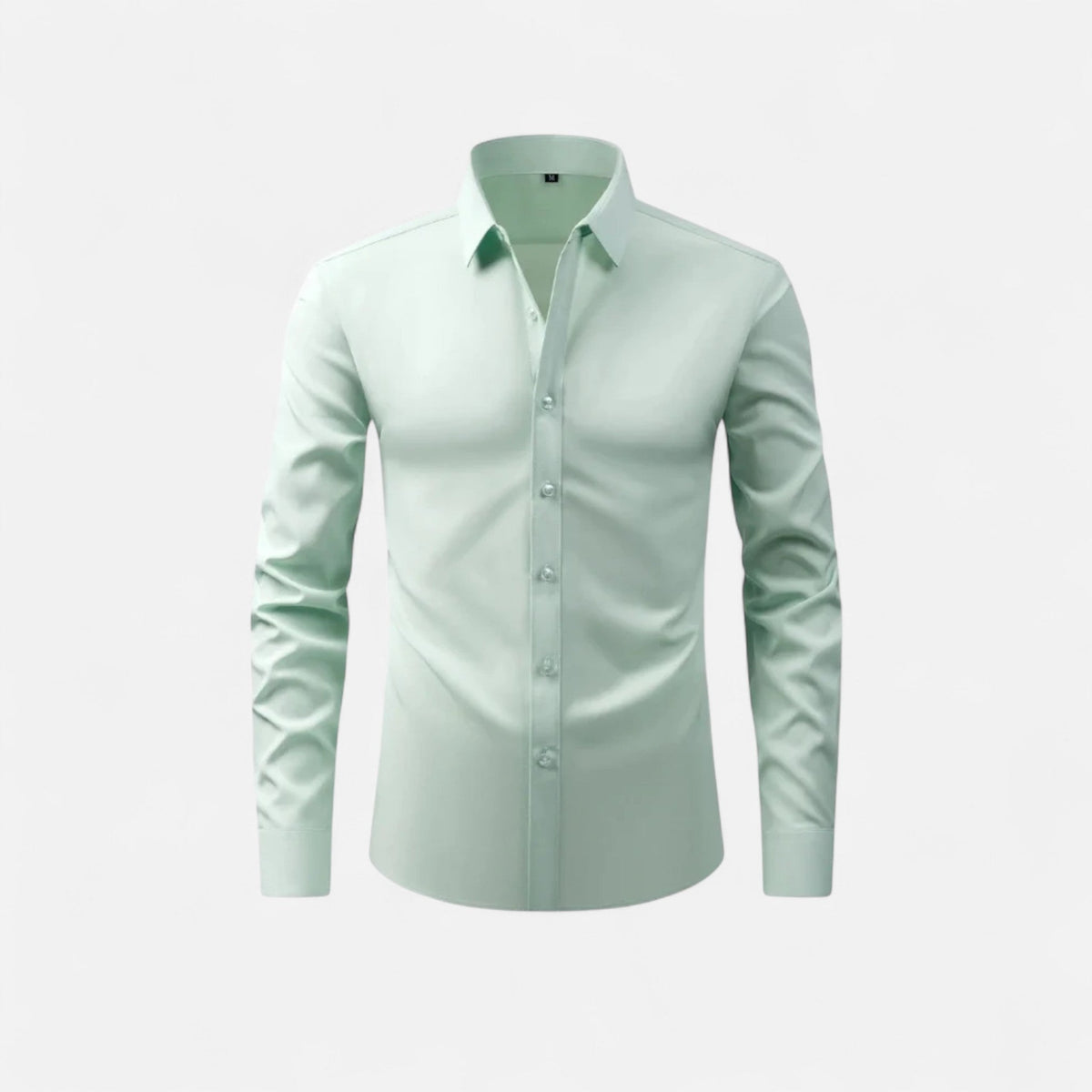Men's Fitted Shirt Timeless Elegance — Light Green