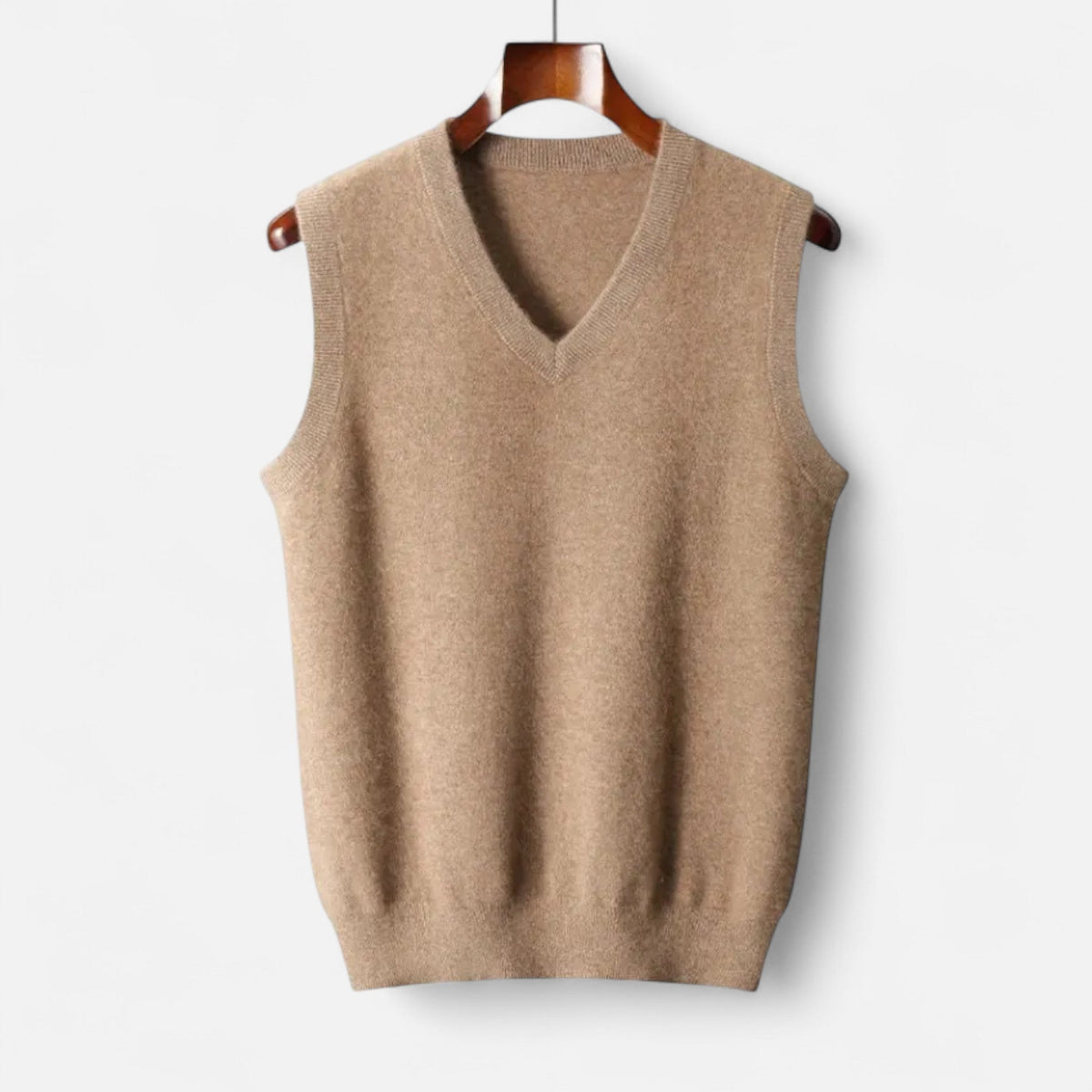 Men's V-Neck Vest — Khaki