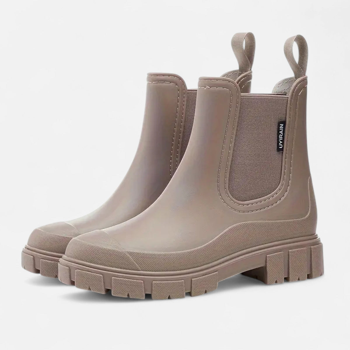 Gummistiefel für Damen in Knöchelhöhe zum Hineinschlüpfen — Khaki