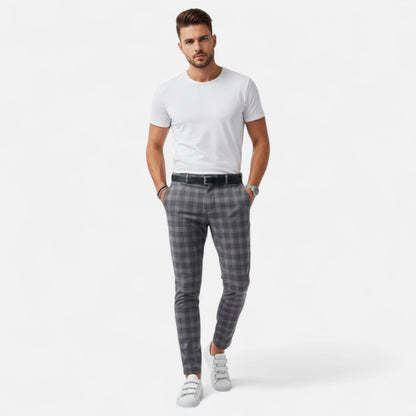 Men's Checked Chino Pants Elegance — image 1
